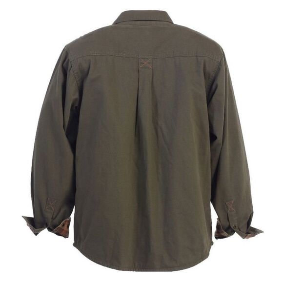 GIOBERTI Olive Green 100% Cotton & Soft Twill Shirt Jacket w/ Flannel Lining-XL - Picture 2 of 12